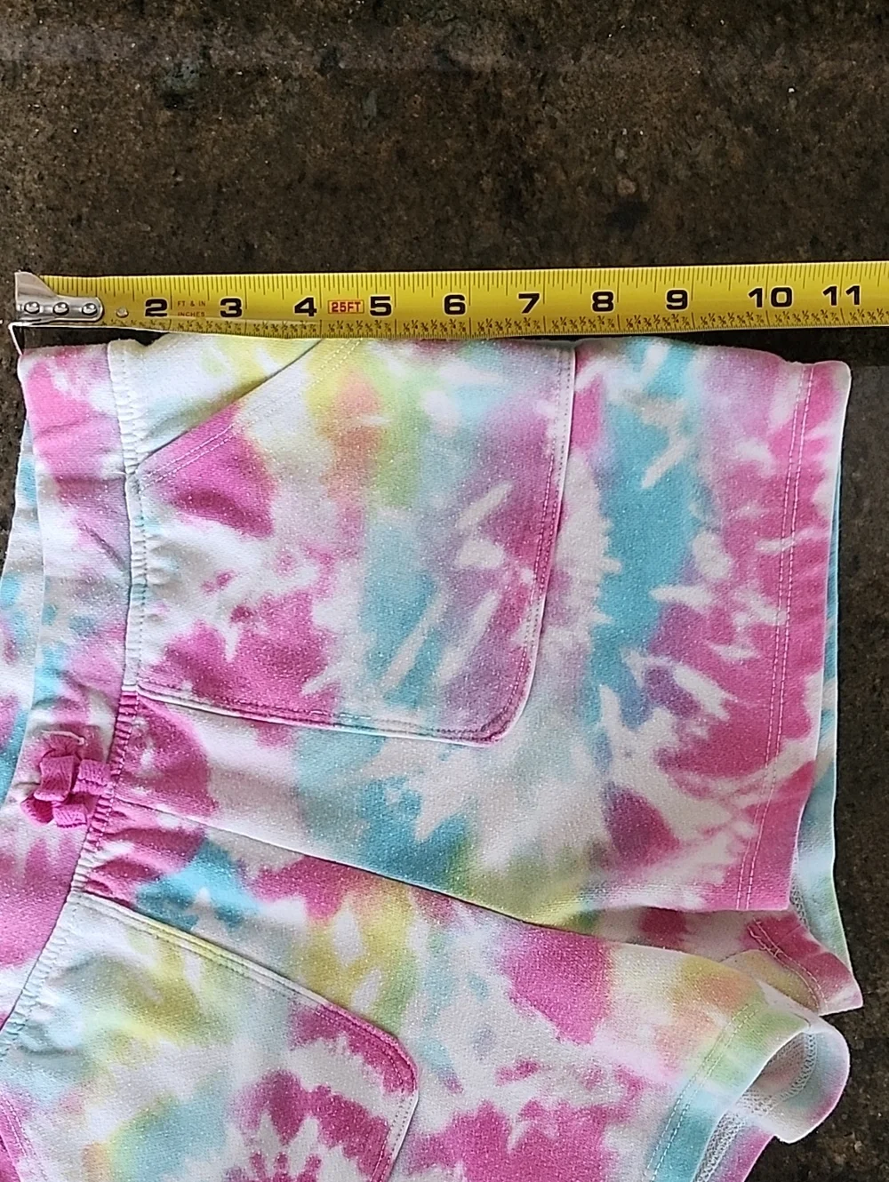 Children's Place Tie-Dye French Terry Lounge Shorts - Pink Multi - Size 14
